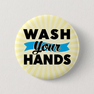 Was uw handen Button