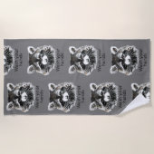 Was uw handen Fun Raccoon Animal Quote Art Strandlaken (Voorkant)