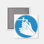 Was uw handen (gezondheid en veiligheid) (hygiëne) magneet (Voorkant / Achterkant)