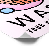 Was uw handen regelmatig viruspictogram poster (Hoek)