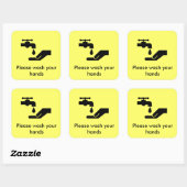 Was uw handen vierkante sticker (Vel)