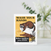  Was uw handen Wasbeer Poster Briefkaart (Staand voorkant)