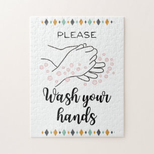 Was uw handpalmkalligrafie legpuzzel