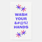 Was uw kleding &#%! Hands Funny Germ Waarschuwing Servet (Voorkant)