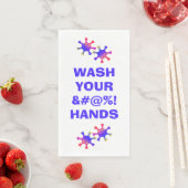 Was uw kleding &#%! Hands Funny Germ Waarschuwing Servet (Insitu)