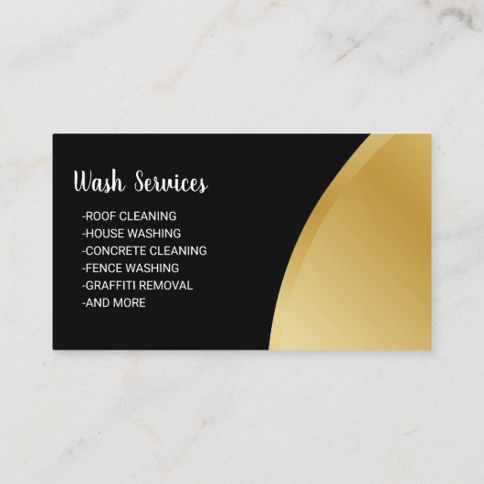 Was wasdruk zwart en Gold reiniging Visitekaartje (Achterkant)