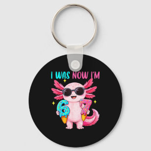 Was zes zeven axolotl ijs druppel 7e verjaardag sleutelhanger