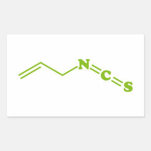 Wasabi Allyl Isothiocyanaat Moleculaire formule Rechthoekige Sticker