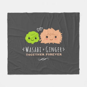 Wasabi en Gember Samen Voor Altijd Kawaii Schatt Fleece Deken