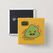 Wasabi Schattige Vierkante Button 5,1 Cm (Voorkant /achterkant)