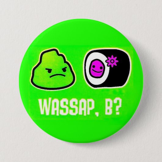 Wasap, B? Ronde Button 7,6 Cm (Voorkant)