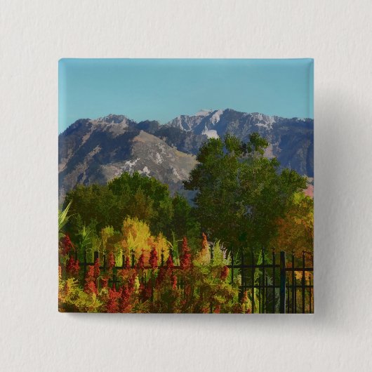 Wasatch Mountain Autumn in Utah Vierkante Button 5,1 Cm (Voorkant)