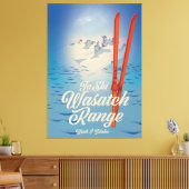 Wasatch Range Utah & Idaho Ski poster Canvas Afdruk (Insitu (Woonkamer))