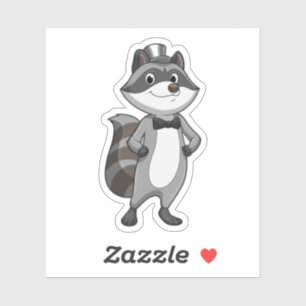 Wasbeer als bruidegom met dasje sticker