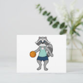 Wasbeer Basketbalspeler Basketbal Briefkaart (Staand voorkant)