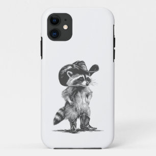 Wasbeer Cowboy Grappige Wasbeer Grafisch Meme Mann iPhone 11 Hoesje