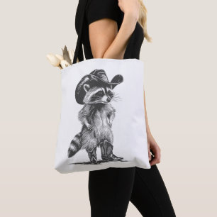 Wasbeer Cowboy Grappige Wasbeer Grafisch Meme Mann Draagtas
