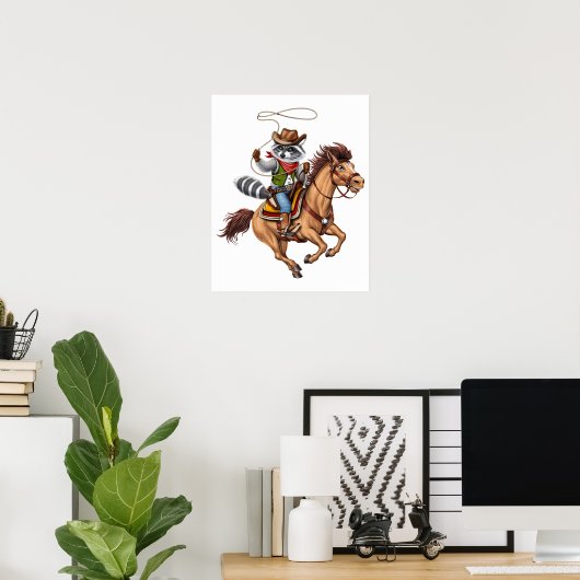Wasbeer Cowboy Rodeo Poster (Thuiskantoor)