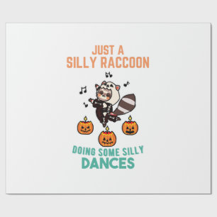 Wasbeer Dansende Halloween Pompoen Feest Cadeaupapier
