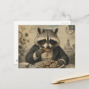 Wasbeer die koekjes eet Vintage Briefkaart