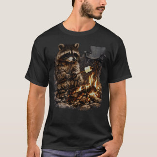 Wasbeer die Marshmallows roostert Grappig dier Mem T-shirt