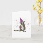 Wasbeer Feest - Dieren Hebben Een Feest Kaart (Gele Bloem)