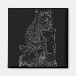 Wasbeer ijs koffie zonnebril grappig dier meme magneet