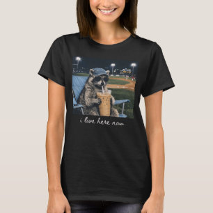 Wasbeer Ik woon nu hier T-shirt Wasbeer drinkt Ijs