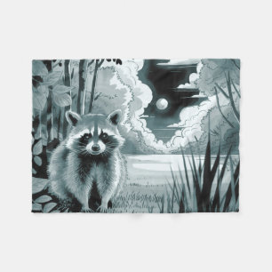 Wasbeer in Forest Clearing Fleece Deken