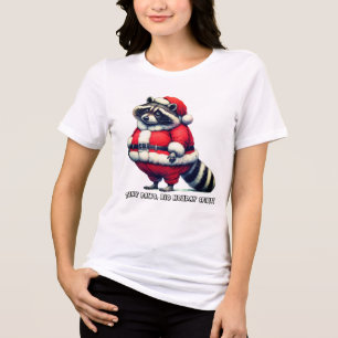 Wasbeer in Santa-pak deelt feestvreugde Tri-Blend Shirt