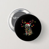 Wasbeer Kerstverlichting Grappig Kerstfeest Famili Ronde Button 5,7 Cm (Voorkant /achterkant)