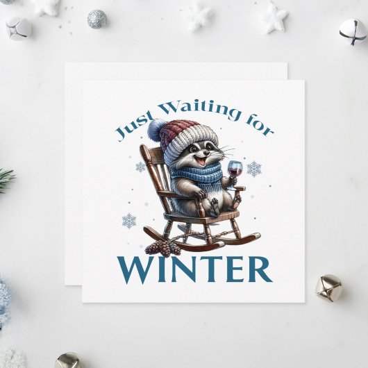 Wasbeer loungen op een schommelstoel. feestdagenkaart