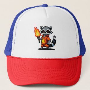 Wasbeer met fakkel trucker pet