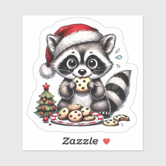 Wasbeer met koekjes van de kerstboom sticker (Vel)