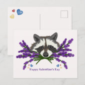 Wasbeer met lavendel. Fijne Valentijnsdag Briefkaart (Voorkant / Achterkant)