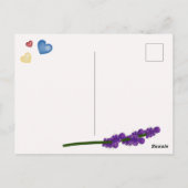 Wasbeer met lavendel. Fijne Valentijnsdag Briefkaart (Achterkant)