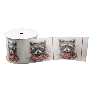 Wasbeer met rode bril en bandana lint