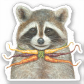wasbeer met stropdas van de regenboogwortel sticker (Voorkant)