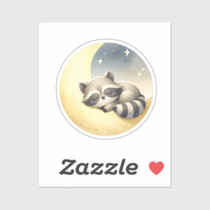 Wasbeer op de maan Schattige Woodland Animal Kinde Sticker