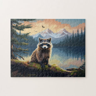 Wasbeer op een stam Bosmeer Legpuzzel
