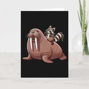 Wasbeer Ridding Walrus Kostuum Zee Dierenliefhebbe Kaart