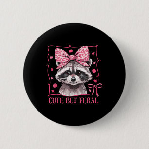 Wasbeer Schattig Maar Wild Peuter Grappige Dieren Ronde Button 5,7 Cm