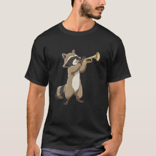 Wasbeer spelen trompet grappige trompet band wasbe t-shirt