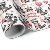 Wasbeer Verjaardag Viering Scene - Verjaardag Cadeaupapier (Rol Hoek)