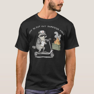 Wasbeer-verpleegster op weg om vuilnisbrandjes te t-shirt