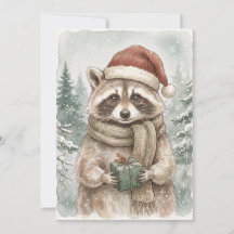 Wasbeer Vintage Woodland Vakantie Winter Kerstmis