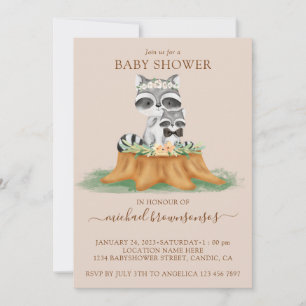 Wasbeer Waterverf Moederschap Baby Jongen Shower b Kaart