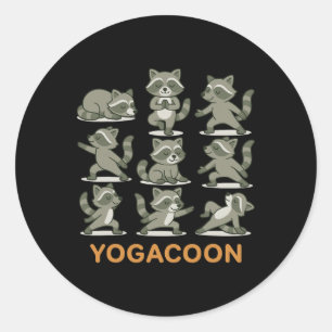 Wasbeer Yoga Ronde Sticker