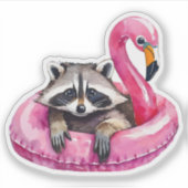 Wasbeer Zomer Floatie Sticker (Voorkant)