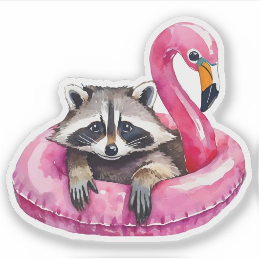 Wasbeer Zomer Floatie Sticker (Voorkant)